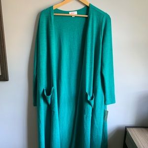 Teal Lu La Roe Long Cardigan